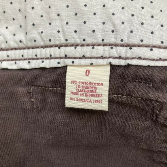 Old Navy Skirt Stretch Size 0 Short Mini Brown Corduroy Cotton Zip Pockets - Picture 7 of 12